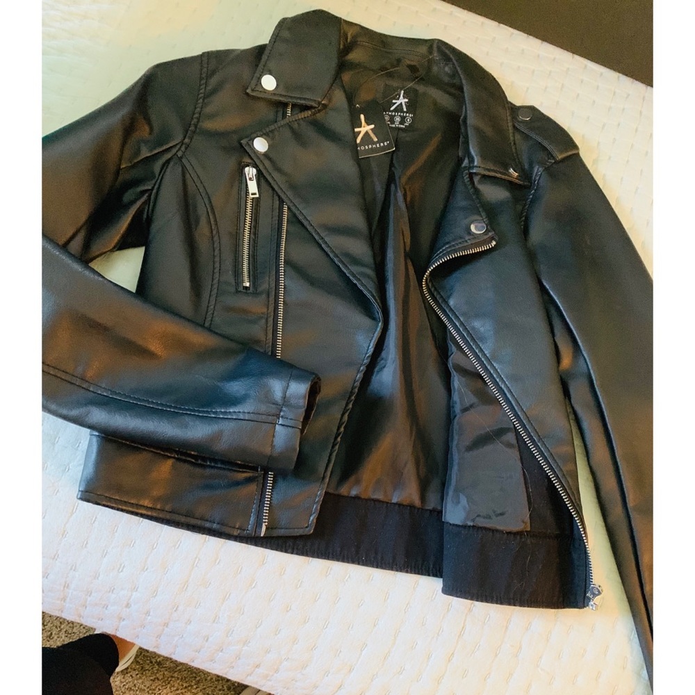 Lightweight black leather jacket